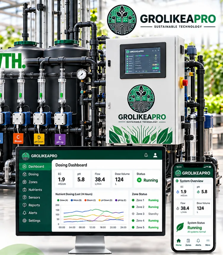 Dosing skid with tanks and dashboard